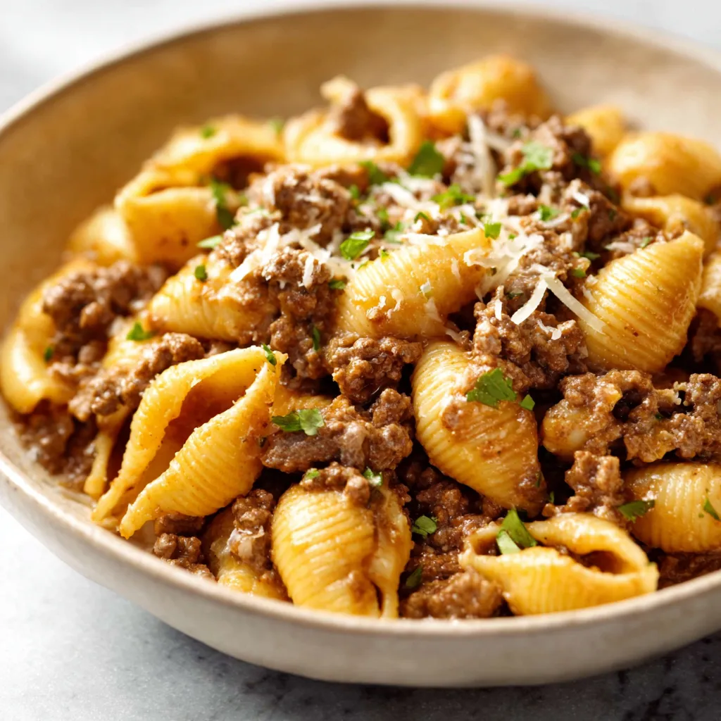ULTIMATE CREAMY BEEF SHELLS – dishlic